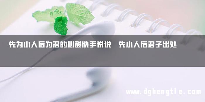 先为小人后为君的心酸快手说说 先小人后君子出处
